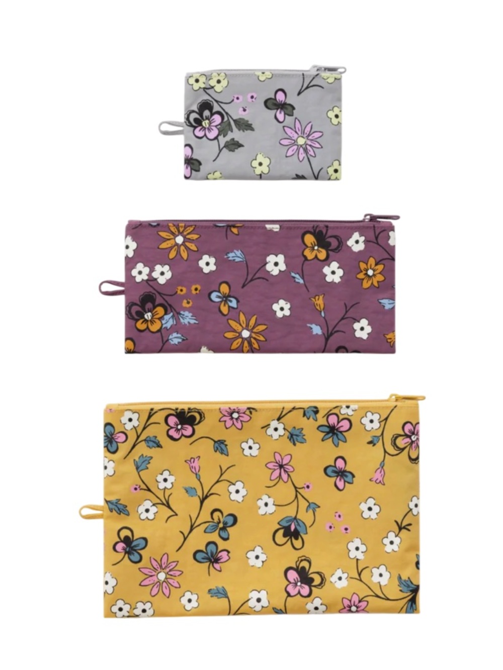 BAGGU Flat Pouch Set In Wildwood Mix
